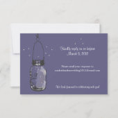 RSVP Mason Jar & Fireflies Weddenschap (Voorkant)