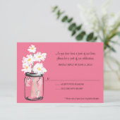 RSVP - Mason Jar gevuld met witte madeliefjes (Staand voorkant)