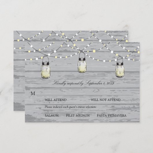 RSVP Mason Jar Mariage (Devant / Derrière)