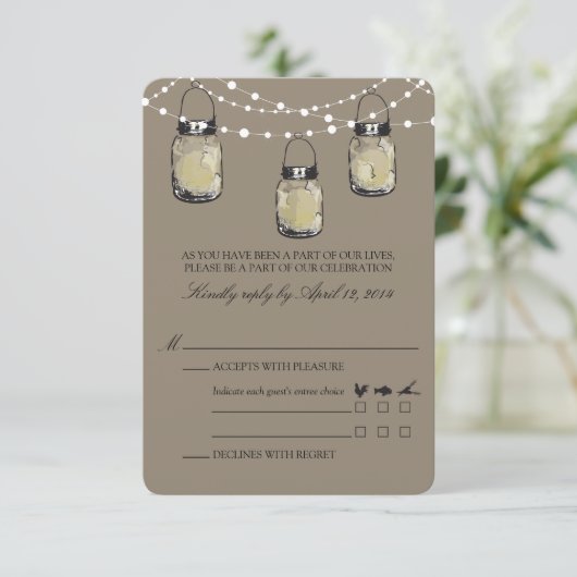 RSVP Mason Jar Mariage (Debout devant)