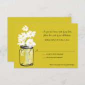 RSVP - Mason Jar rempli de marguerites blanches (Devant / Derrière)