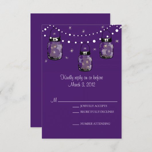 RSVP Mason Jar Wedding (Voorkant / Achterkant)