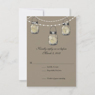 RSVP Mason Jar Wedding Kaartje