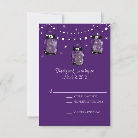 RSVP Mason Jar Wedding Kaartje (Voorkant)