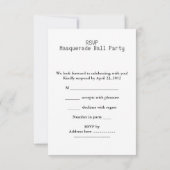 RSVP MASQUERADE Paarse gouden dansfeest (Achterkant)