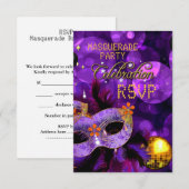 RSVP MASQUERADE Purple Gold Dance Party (Devant / Derrière)