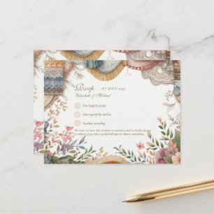 RSVP Maximaliste Vintage Floral Menu Shabby Pays