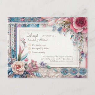 RSVP Maximalistische Vintage Bloemen Menu Shabby L