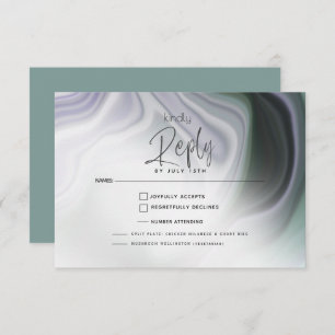 RSVP MEAL CHOICE Abstract Dusty Jade en Violet