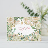 RSVP Menthe Sarcelle Roses Branche Blanche (Debout devant)