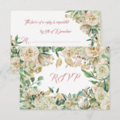RSVP Menthe Sarcelle Roses Branche Blanche (Devant / Derrière)