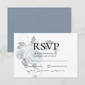 RSVP | Menu Choices Waterverf Dusty Blue Floral (Voorkant / Achterkant)