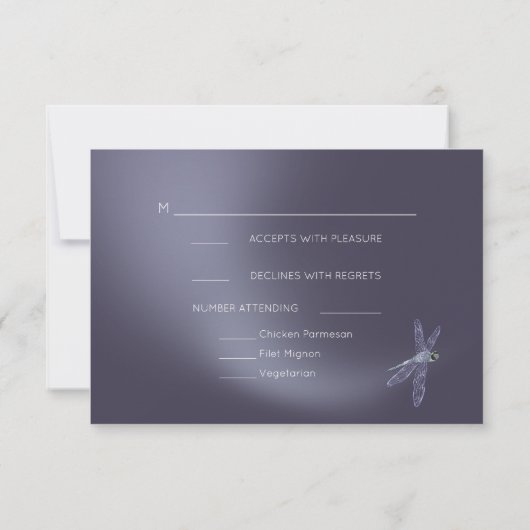 RSVP Menu Dusty Plum Pleine lune Dragonfly Pond (Dos)