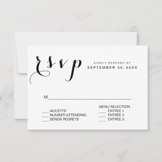 RSVP Menu Elegant Rustic Lantern-lampjes (Achterkant)