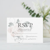 RSVP | Menu Keuzes Waterverf Stof Roze Rozen (Staand voorkant)