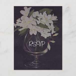 RSVP met foto's via White Floral Wedding Invitatio Uitnodiging Briefkaart