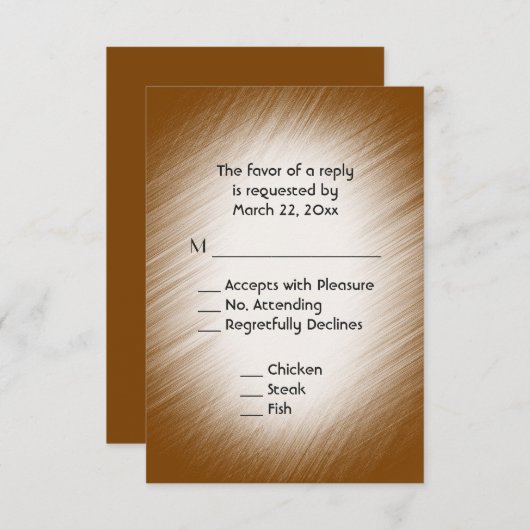 RSVP met menu selecteren (Voorkant / Achterkant)