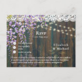 RSVP met Menu Sjabloon Rustic Wisteria Lace (Voorkant)