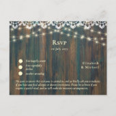 RSVP met Menukaart Sjabloon | Rustic Hout Gouden L Briefkaart (Voorkant)