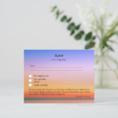 RSVP met Menukaart Sjabloon Strand Tropische Zonso Briefkaart (Staand voorkant)