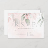 RSVP met menukeuze Blush roze Rozen (Voorkant / Achterkant)