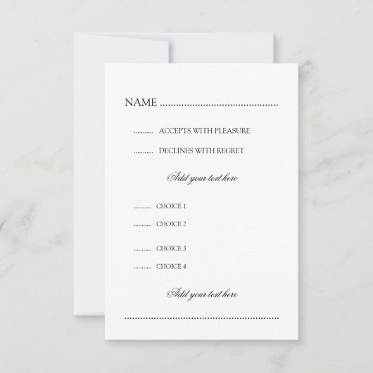 RSVP met menulampjes (Voorkant)