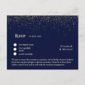 RSVP met menusjabloon | Navy blauw goud Briefkaart (Voorkant)