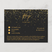 RSVP met menuSjabloon | Zwart goud Briefkaart (Voorkant)