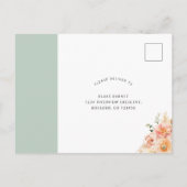 RSVP met/zonder maaltijden, peach en Sage Green Briefkaart (Achterkant)