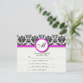 RSVP met zwart-wit en warm-roze damesmonogram (Staand voorkant)