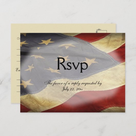 RSVP militaire avec choix de menu (Devant / Derrière)