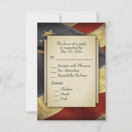 RSVP militaire avec choix de menu (Devant)