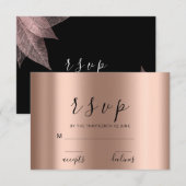 RSVP Mince Noir Fleurs de Rose Blanc Minimalisme (Devant / Derrière)
