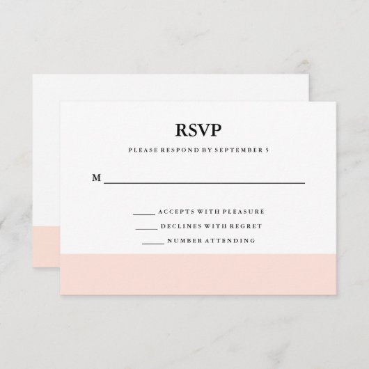 RSVP minima moderne à rayures roses (Devant / Derrière)