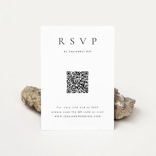 RSVP minimal avec carte de code QR