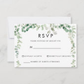 RSVP minimaliste de verdure d'eucalyptus de printe (Devant)