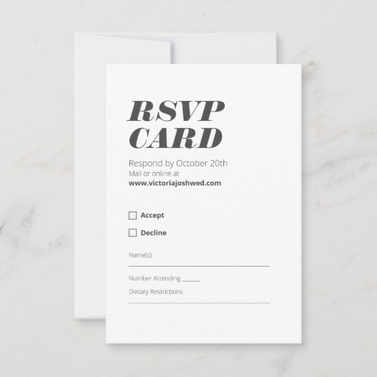 RSVP minimaliste noir et blanc (Devant)