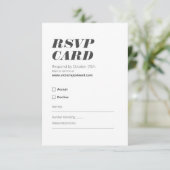RSVP minimaliste noir et blanc (Debout devant)