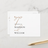 RSVP-minimalistisch Briefkaart voor witte maaltijd