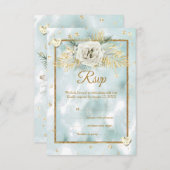 RSVP Mint Turquoise marbre or Rose Floral (Devant / Derrière)