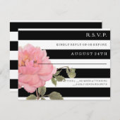 RSVP MODERN Chic Wide Stripes Pink Peony Flower (Voorkant / Achterkant)