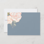 RSVP Modern Elegant minimalist Floral Dusty Blue Kaartje (Achterkant)