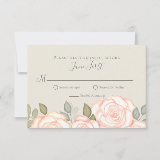 RSVP Modern Elegant minimalist Floral Sage Green (Voorkant)