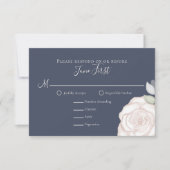 RSVP Modern Elegant minimalist Floral Slate Blue (Voorkant)