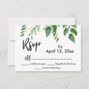 RSVP Modern Handschrift Eenvoudig groen Kaartje