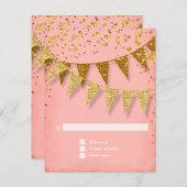 RSVP Modern Pennant Banner w Glitter Confetti (Voorkant / Achterkant)