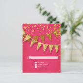 RSVP Modern Pennant Banner w Glitter Confetti Kaartje (Staand voorkant)
