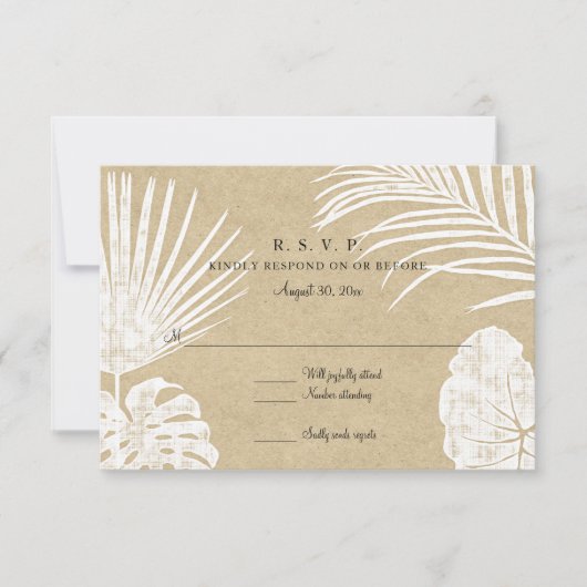 RSVP Modern Simple Kraft Tropical Leaf Beach Art (Voorkant)