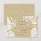 RSVP Modern Simple Kraft Tropical Leaf Beach Art Kaartje (Voorkant / Achterkant)