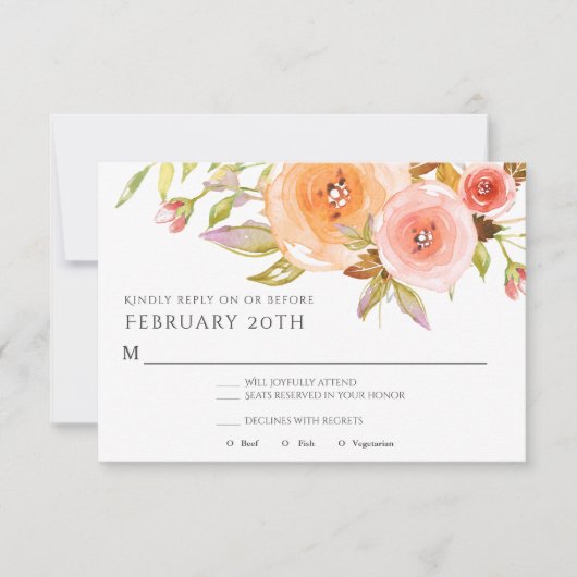 RSVP Modern Waterverf Perzische platforminbinding Kaart (Voorkant)